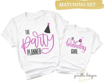 Birthday girl party planner SVG, mommy and me svg, matching birthday outfit svg, mom quote svg, birthday girl svg, mama svg, Cricut cut file