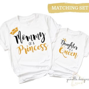 Mamá de una princesa Hija de una reina SVG, mamá y yo svg, mamá camisa svg, mamá cita svg, madre día svg, mama svg, Cricut cortar archivo