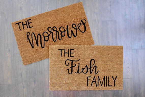 Custom Hand Lettered Doormats Personalized Doormat Welcome Etsy