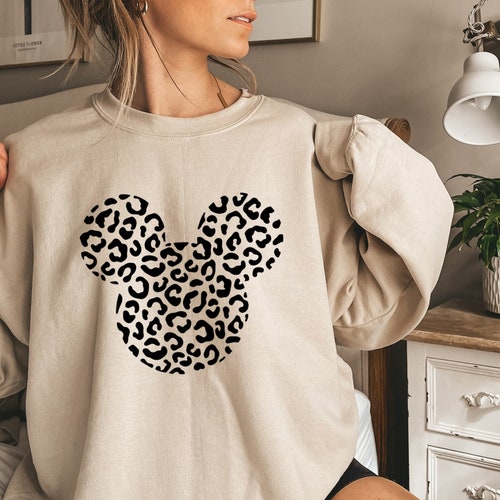 Leopard Mickey Sweatshirt Disney 