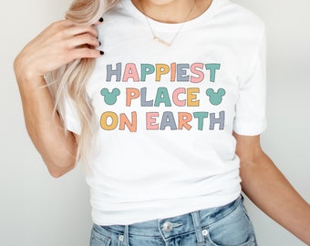 Happiest place on earth, Retro tee, Disney shirt, Mickey shirt, Magic Kingdom shirt, Disneyland shirt, Disneyworld shirt