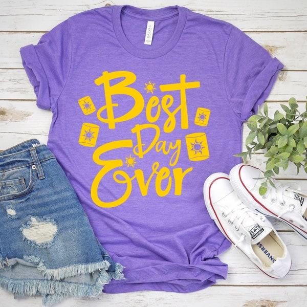 Best day ever LANTERNS shirt, Tangled shirt, Rapunzel tee, unisex fit-YELLOW text