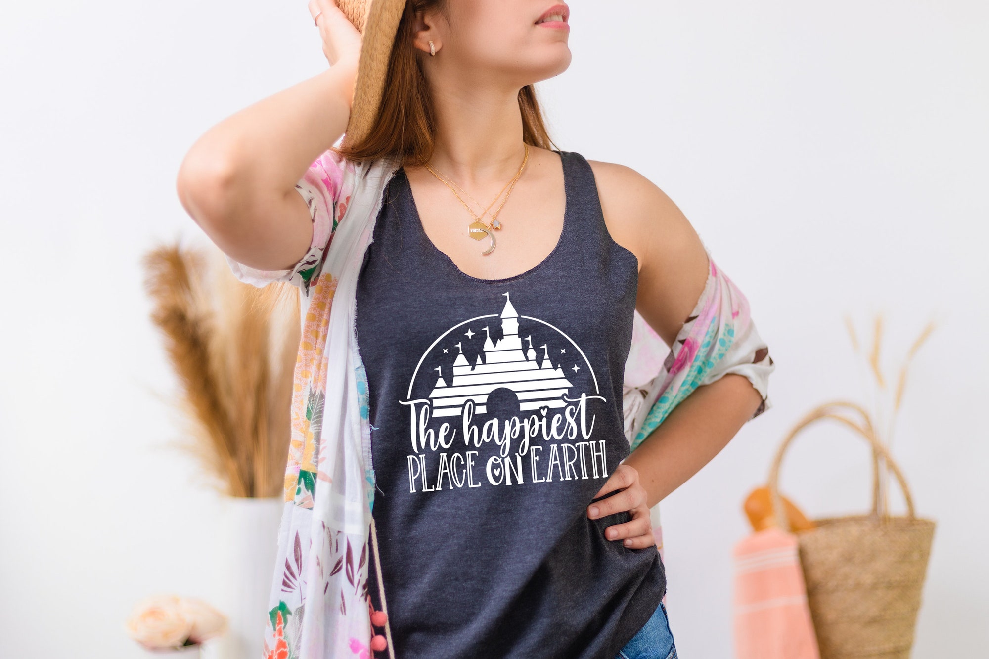 Discover Disney tank top, Happiest place on earth tank top, Disneyland tank top, Disney castle tank top