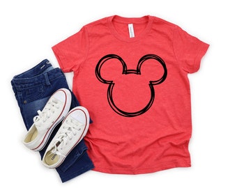 Mickey outline shirt for kids and toddlers, Disneyland shirt, Disney kids shirt, Disneyworld tee