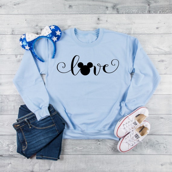 Disney Sweatshirt Mickey Love Women's Sweatshirt Disney - Etsy Singapore