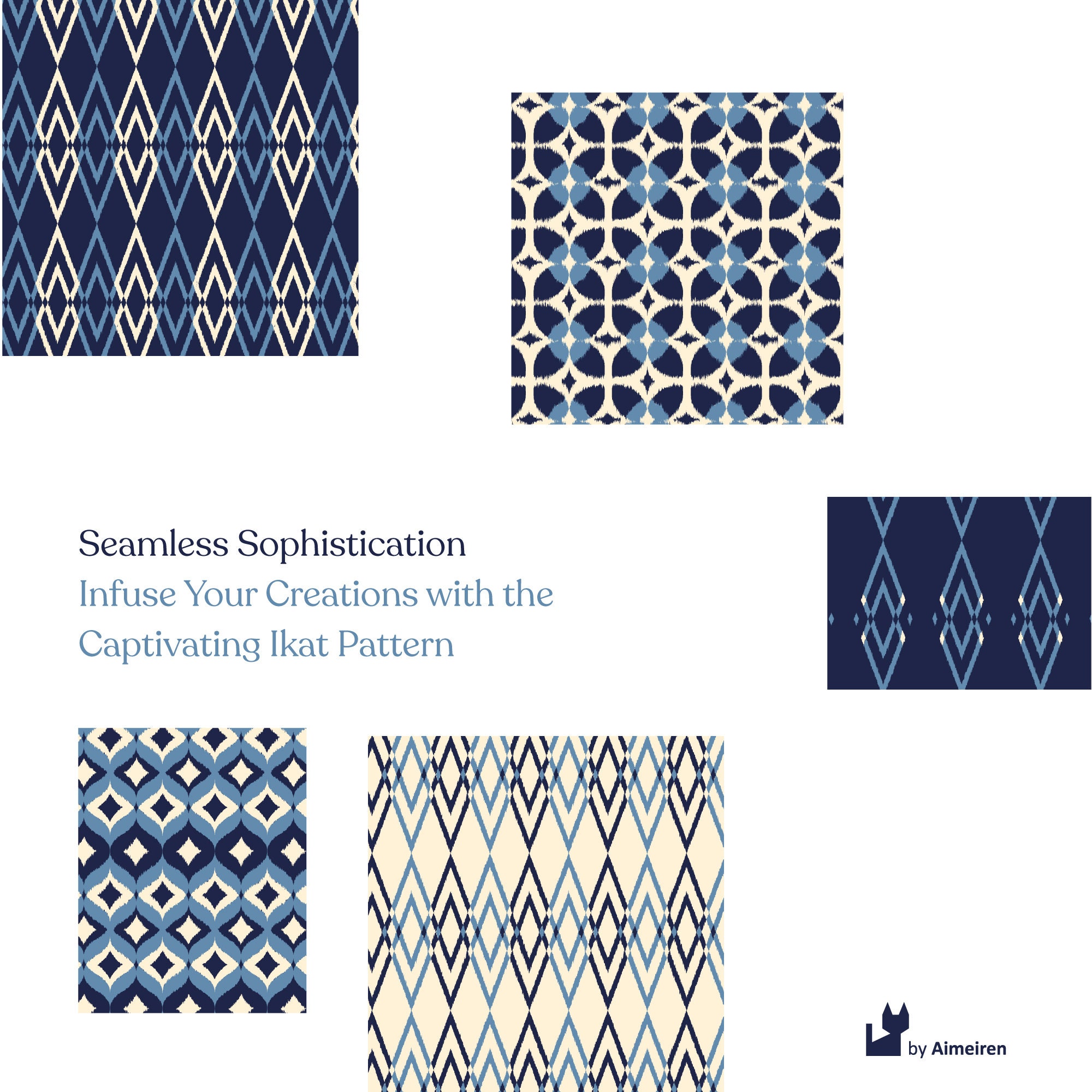 Society6 iPhone4/4S,5用 Mystical Ikat by Nikkistrange Coastal Geometry Ikat Pattern Design | Ocean Blue Ikat