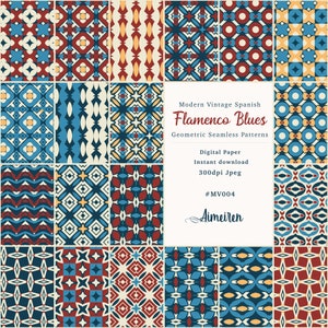 Style rétro vintage moderne unique | Fusion de motifs transparents inspirés des années 70 avec des teintes espagnoles et une élégance géométrique | Téléchargement instantané sur papier numérique.