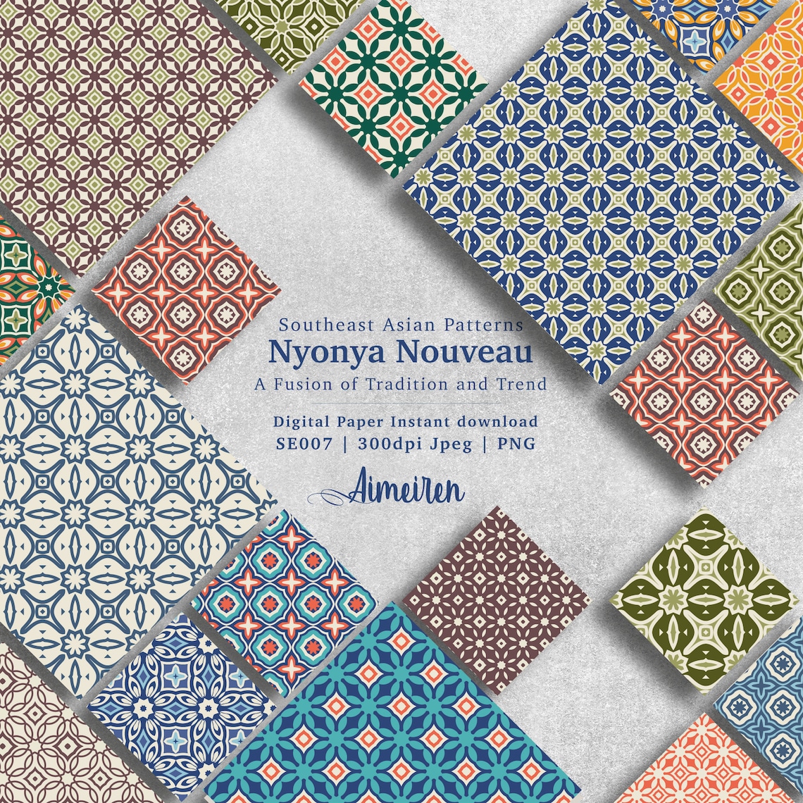 Southeast Asian Seamless Patterns: Vibrant Digital Paper (digital ...