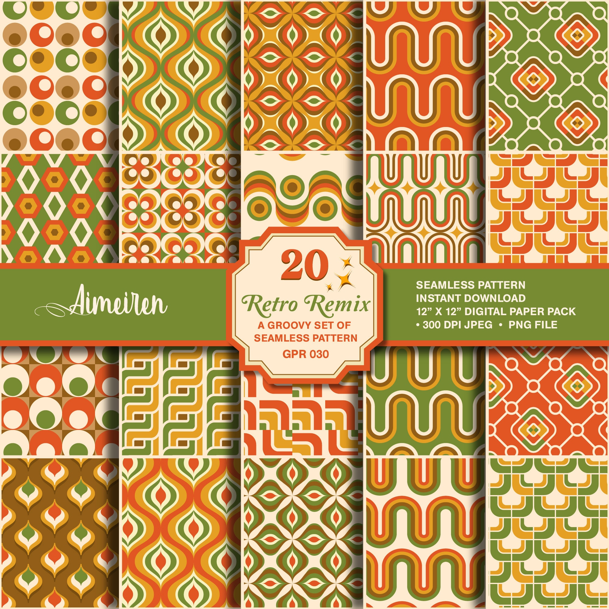 70s-inspired Retro Patterns Design | Seamless | Repeatable | Groovy ...