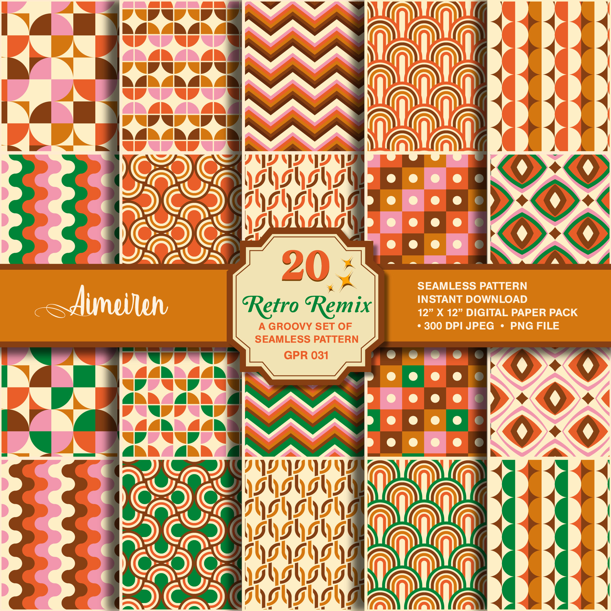 70s-inspired Retro Patterns Design | Seamless | Repeatable | Groovy ...