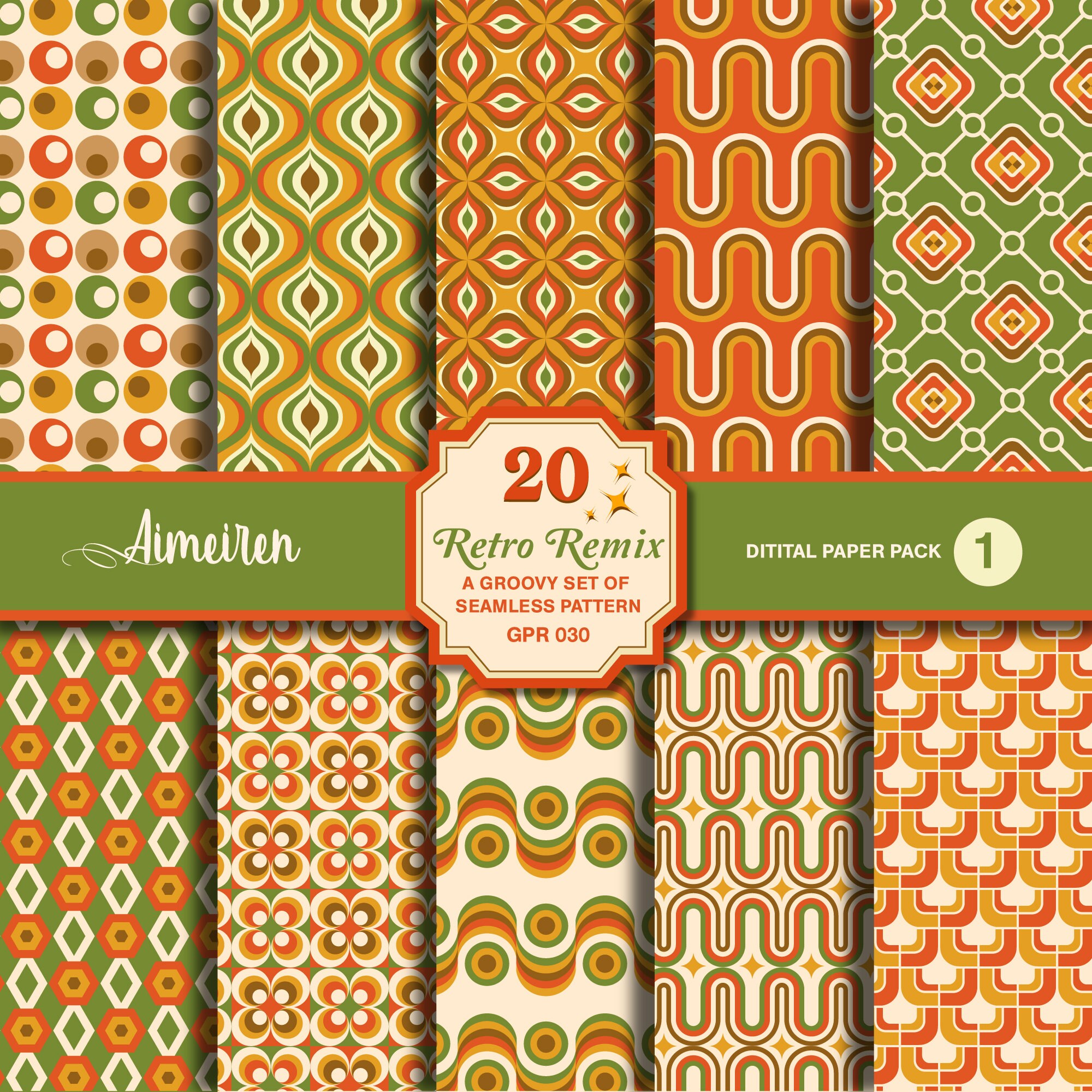 70s-inspired Retro Patterns Design | Seamless | Repeatable | Groovy ...