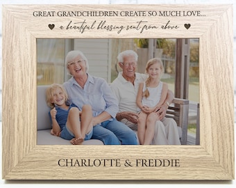 Personalised Great Grandchildren Photo Frame Christmas Gift Grandma Grandad Great Grandparent Gift