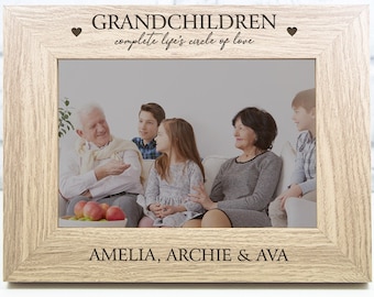 Personalised Grandchildren Photo Frame Christmas Gift Grandma Grandad Grandparent Gift