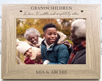 Personalised Grandchildren Photo Frame Christmas Gift