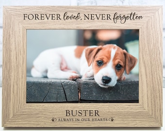 Personalised Dog Memorial Photo Frame Keepsake Engraved Forever Loved