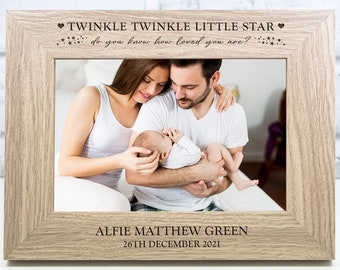 Personalised Newborn Photo Frame Twinkle Twinkle