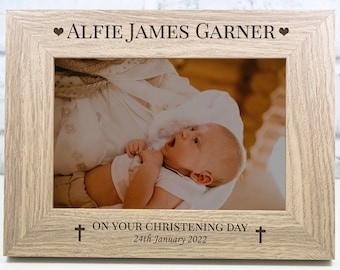 Personalised Christening Photo Frame Gift Keepsake Engraved