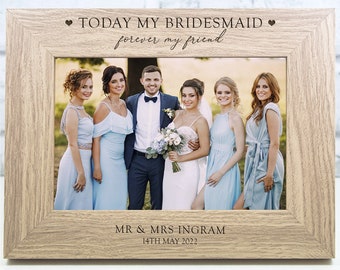 Personalised Bridesmaid Photo Frame Gift Keepsake