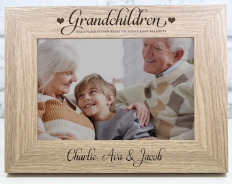 Personalised Grandchildren Photo Frame Christmas Gift Grandma Grandad Grandparents
