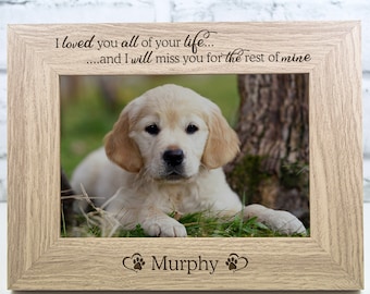 Personalised Engraved Pet Memorial Solid Oak Wood Photo Picture Frame Horse