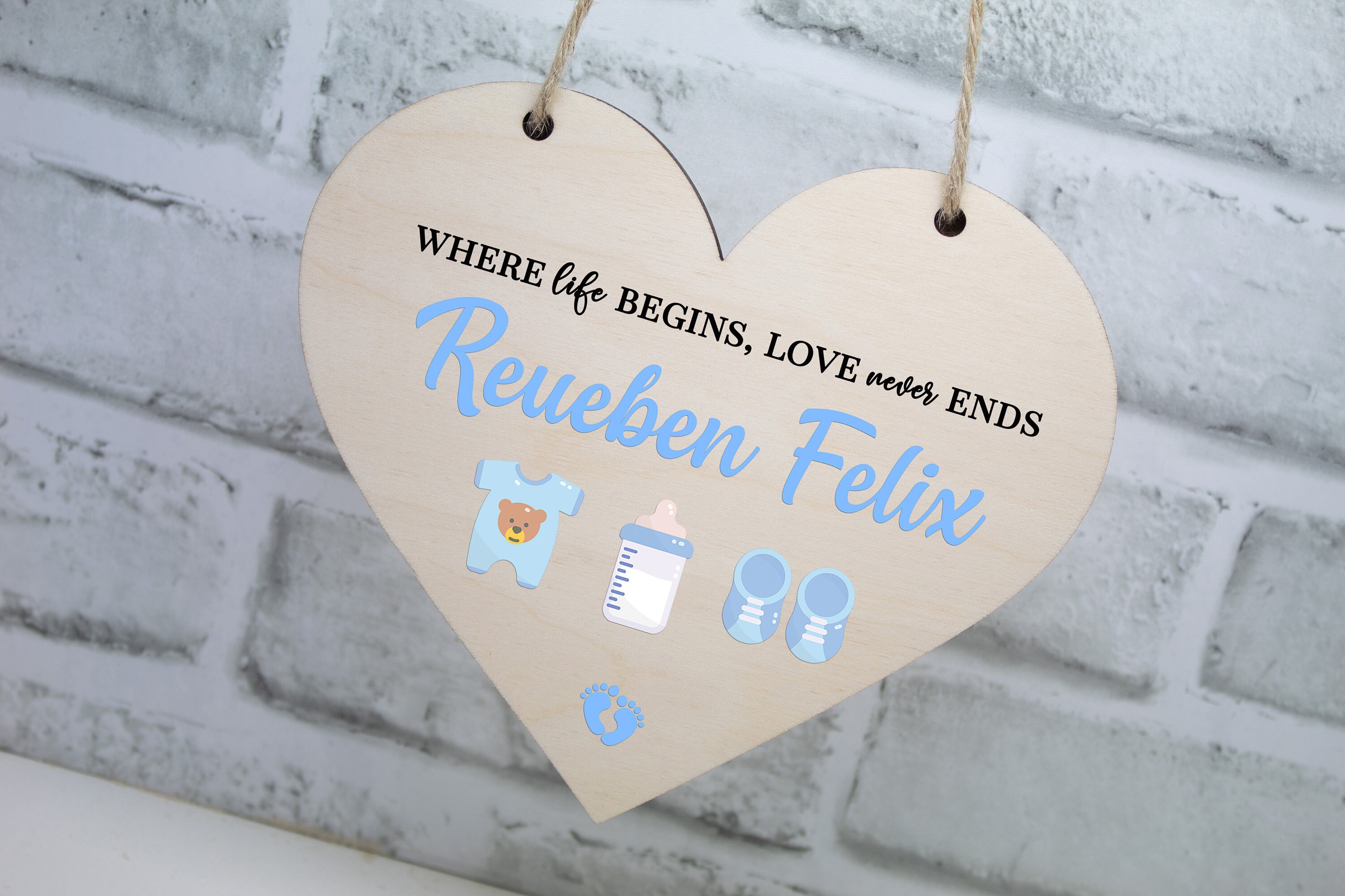 Personalised Newborn Gift Keepsake Birth New Born BabyHeart Etsy