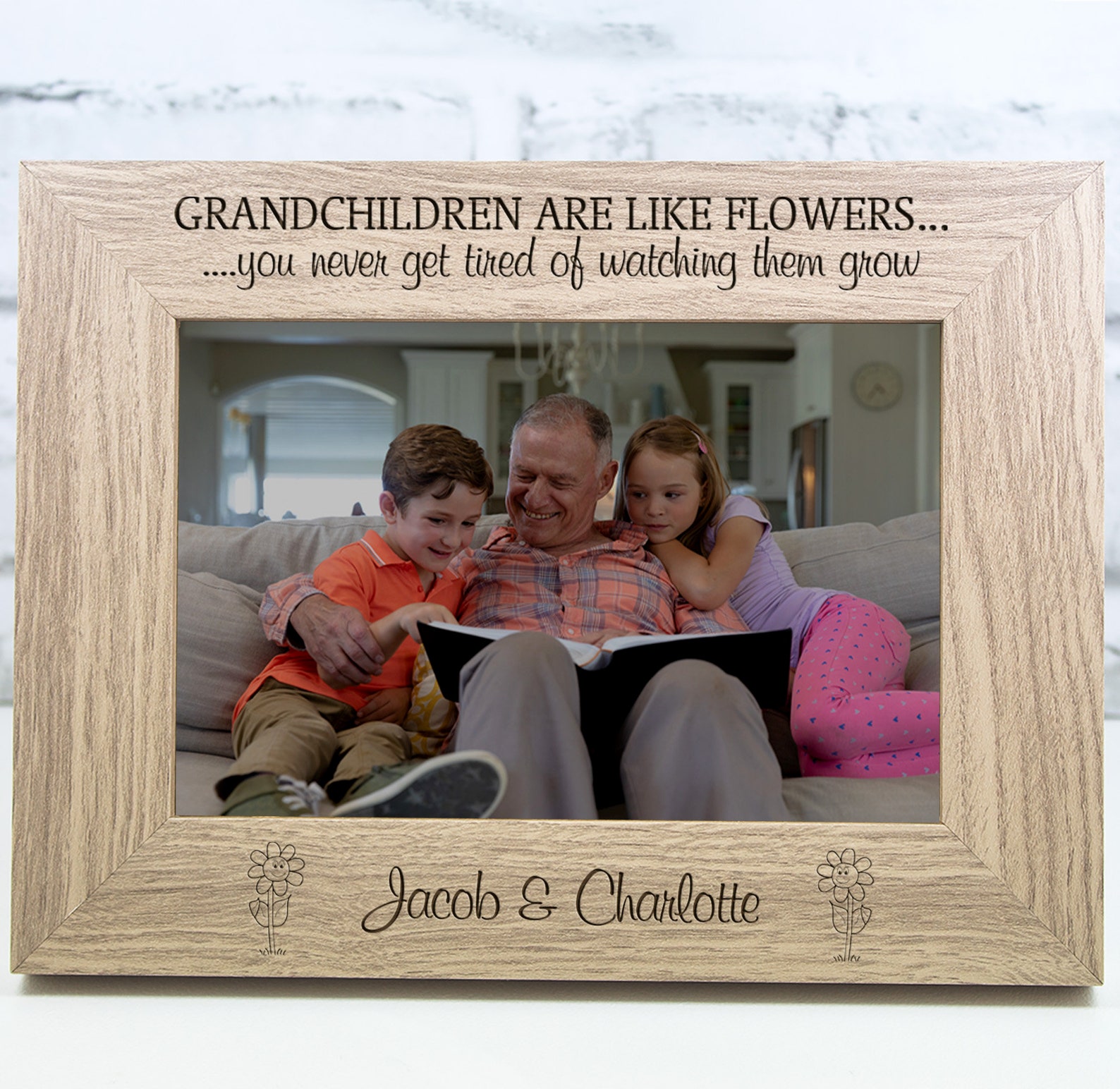 Grandchildren Personalised Engraved Photo Frame Gift Grandma Etsy UK