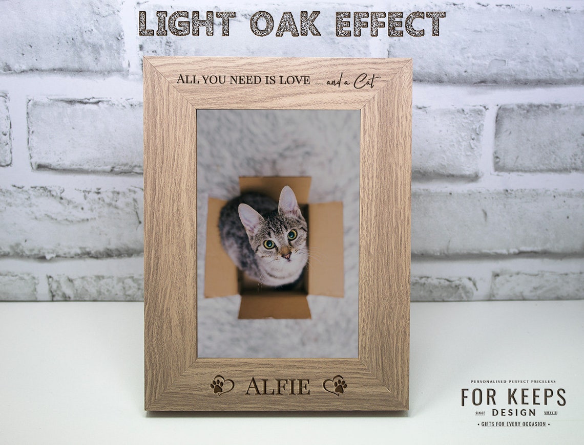 Personalised Cat Memorial Photo Frame Gift Keepsake Engraved Etsy