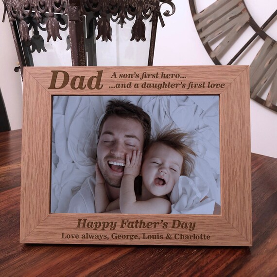 Personalised Engraved Father S Day Photo Frame Fathers First Hero