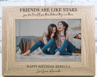 Personalised Engraved Wooden Photo Frame Birthday Gift 18th 21st 30th 40th Best Friends