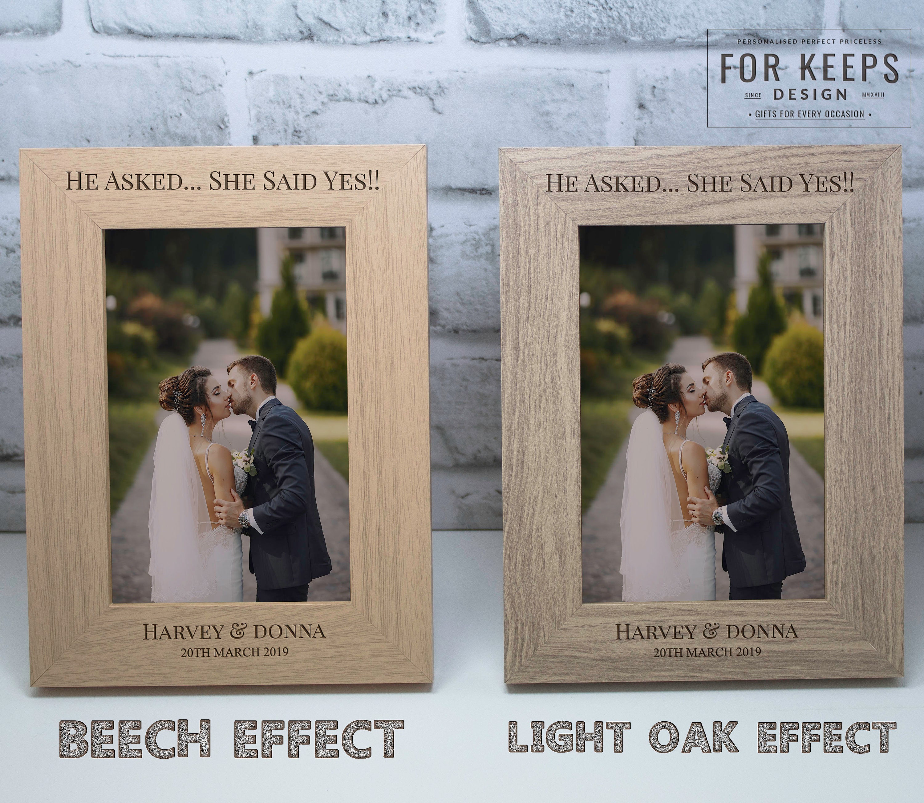 Personalised Engagement Photo Frame Gift Keepsake Engraved Etsy UK