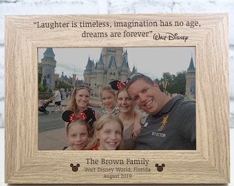 Personalised Disney Photo Frame Gift Disney World Orlando Paris