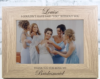Personalised Bridemaid Photo Frame Gift Keepsake Engraved Wedding Maid of Honour