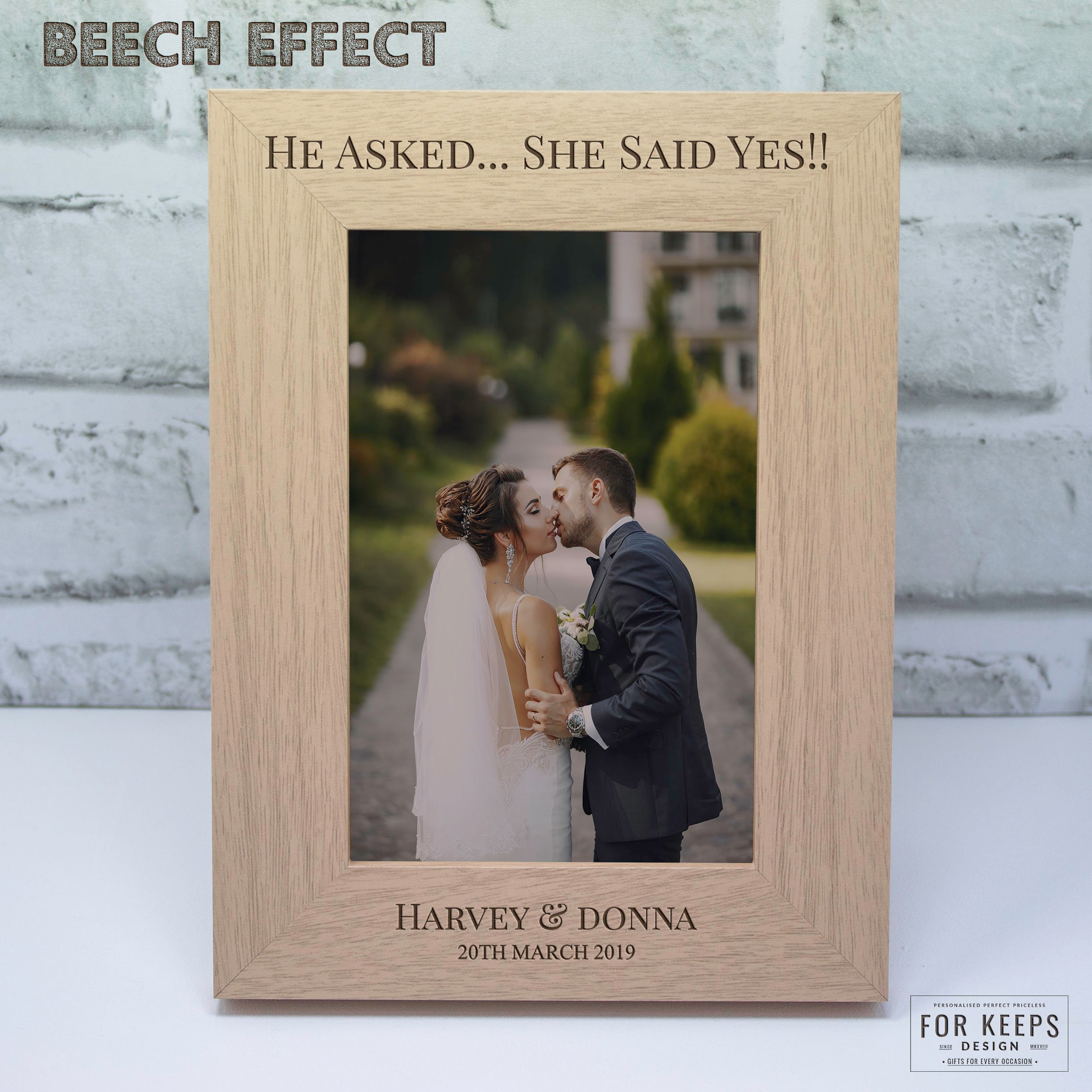 Personalised Engagement Photo Frame Gift Keepsake Engraved Etsy UK