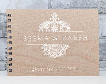 Personalised Wedding Guest Book Wooden Guest Book