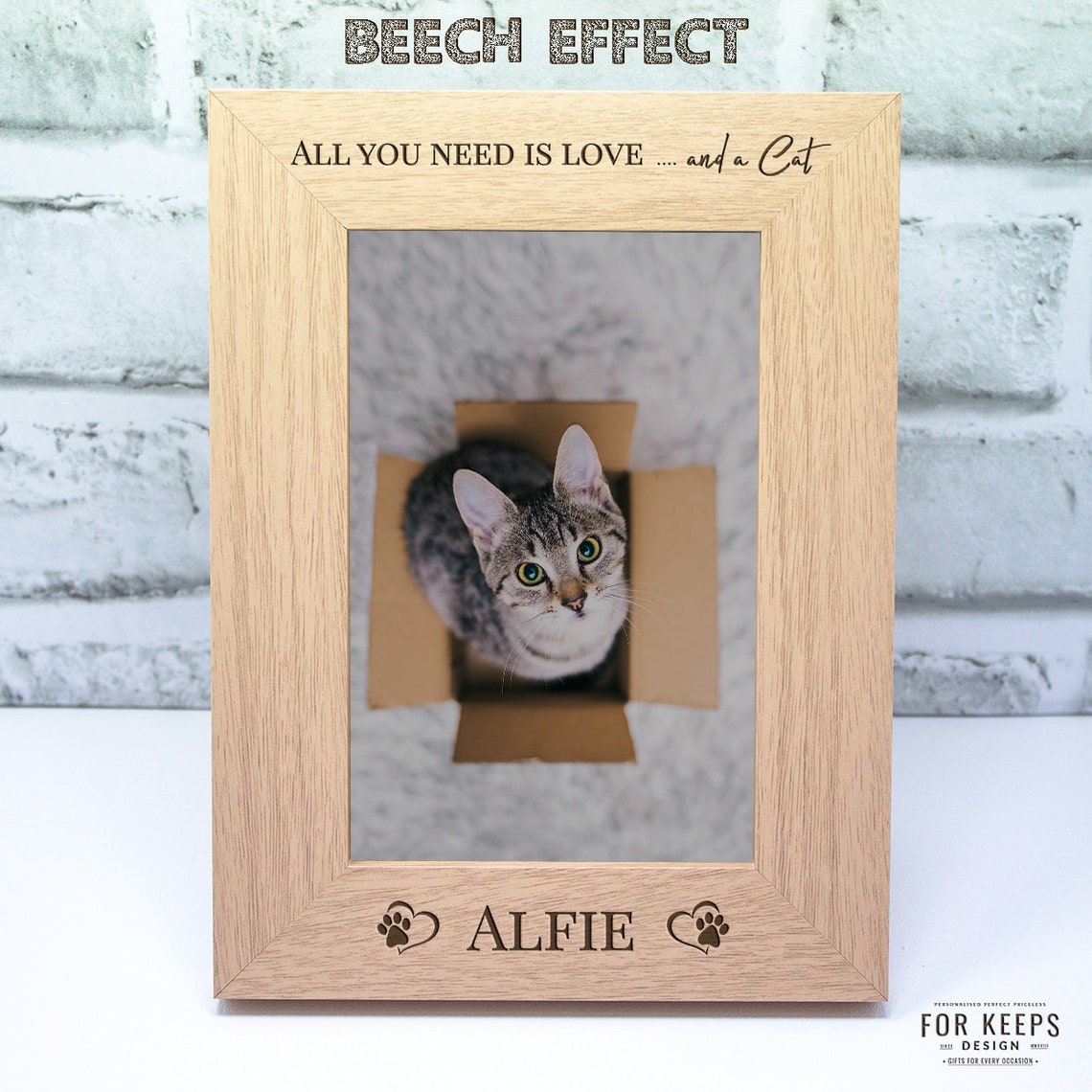 Personalised Cat Memorial Photo Frame Gift Keepsake Engraved Etsy