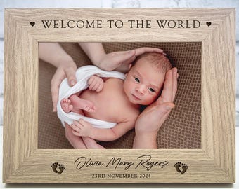 Personalised Newborn Photo Frame Gift New Baby