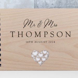 Personalised Wedding Guest Book Wooden Guest Book Contempory