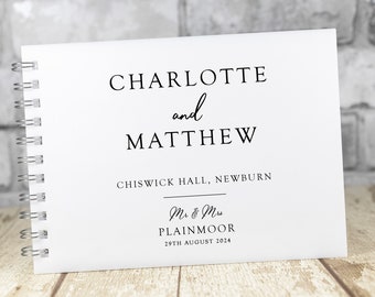 Personalised White Wedding Guest Book