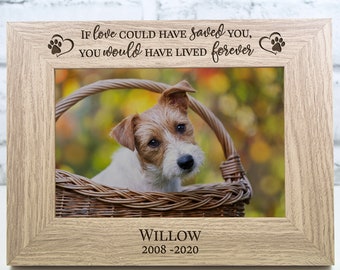 Personalised Dog Memorial Photo Frame Keepsake Engraved If Love Could Have Saved You