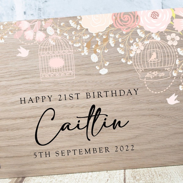 Personalised Birthday Guest Book 21st 30th 40th 50th Pink