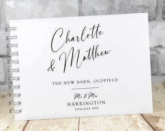 Personalised White Wedding Guest Book