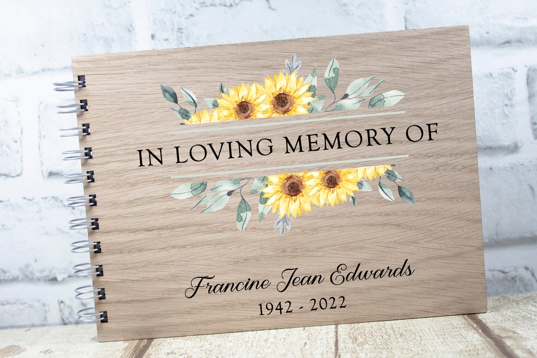 Personalised Book of Condolence Sunflowers Etsy UK