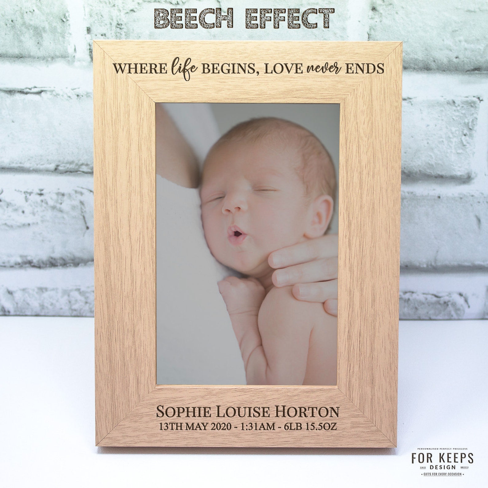 Personalised Newborn Photo Frame Gift Keepsake Engraved Birth Etsy