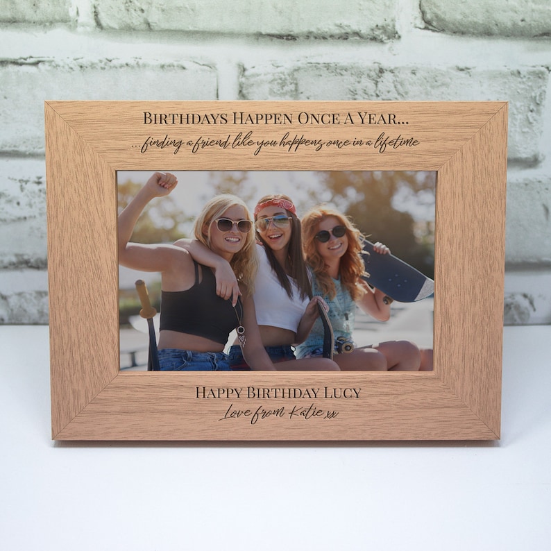 Personalised Engraved Wooden Photo Frame Birthday Gift 18th Etsy UK