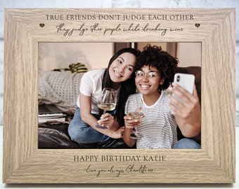 Personalised Birthday Photo Frame Birthday Gift Wine