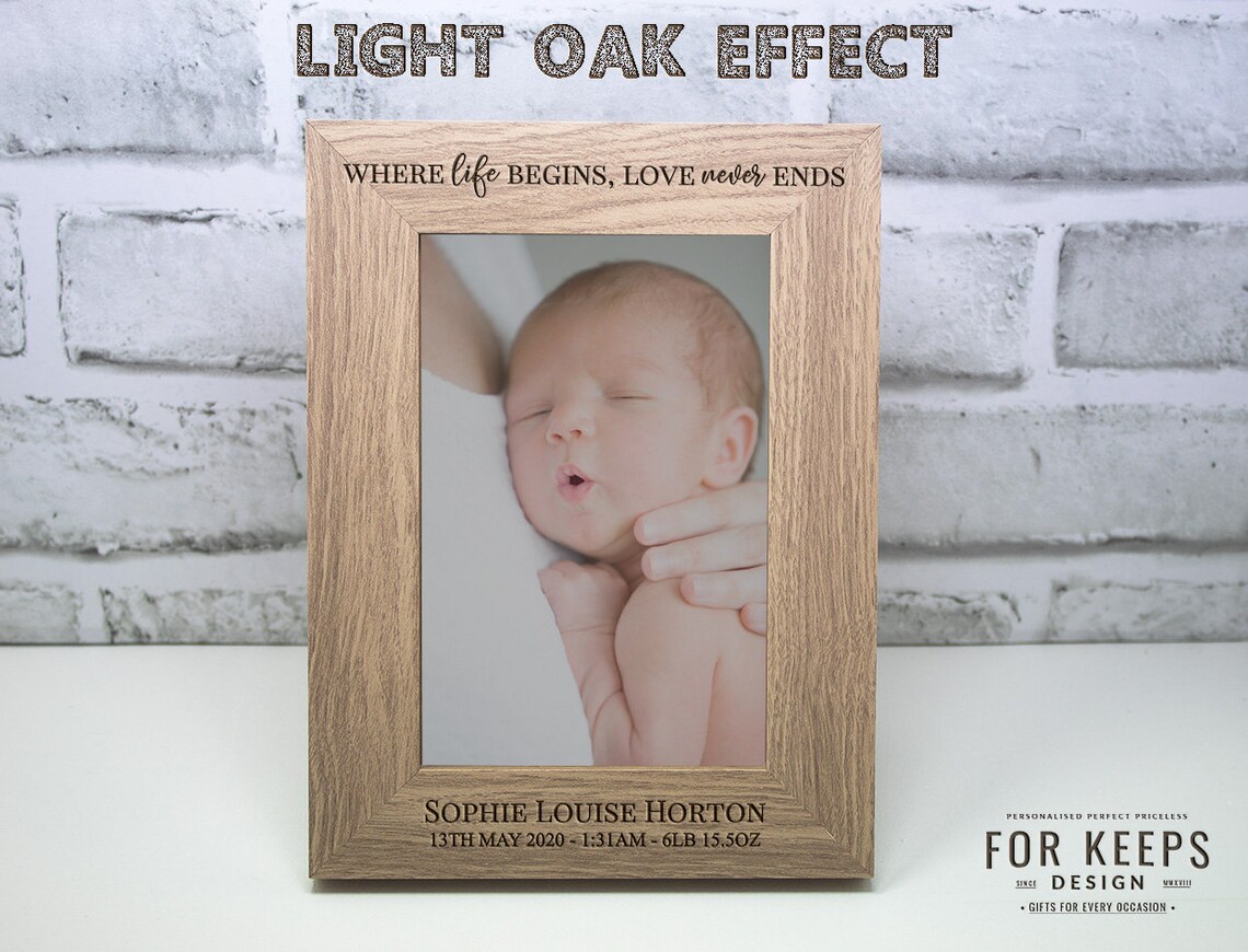 Personalised Newborn Photo Frame Gift Keepsake Engraved Birth Etsy