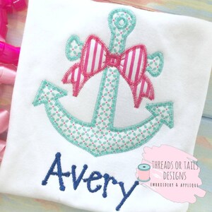 Anchor Applique - Anchor Applique Design - Anchor ZZ Applique - Anchor Zig Zag Applique - Anchor with Bow Design - Anchor with Bow Design