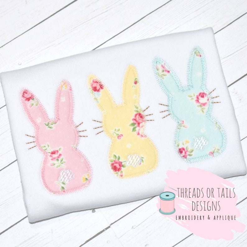 Easter Applique Design Easter Trio Applique Zig Zag Etsy