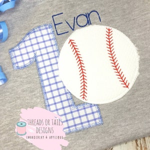 Baseball Applique - Baseball Applique Design - Baseball Zig Zag Applique - Baseball - Boy Baseball Applique - Baseball Design