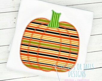 Pumpkin Applique - Pumpkin Applique Design - Boy Pumpkin - Pumpkin Zig Zag Applique - Pumpkin Embroidery - Fall Applique - Fall Design